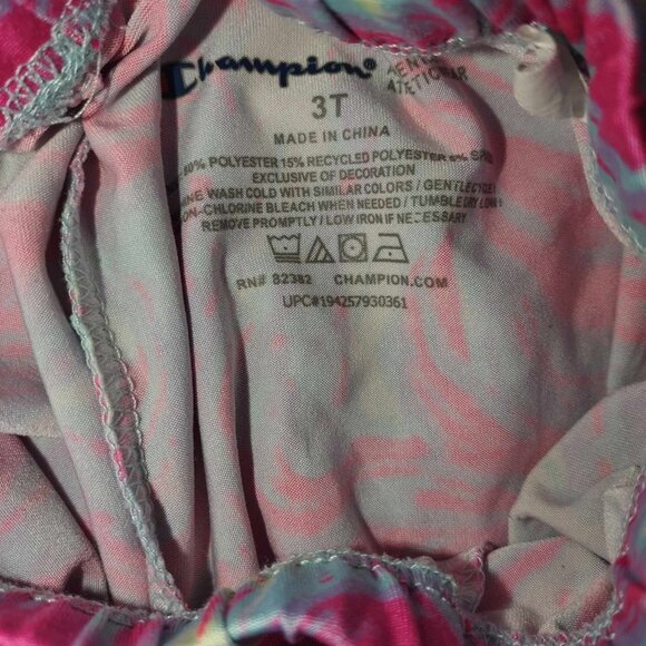 Champion Pajama set Girl 3T White pink Yellow Shortsleeve Shirt Vibrant Joggers - Picture 4 of 9